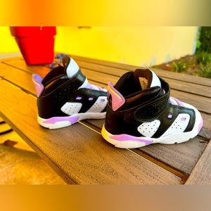 Toddler size 7 Nike Jordan’s purple and black worn twice